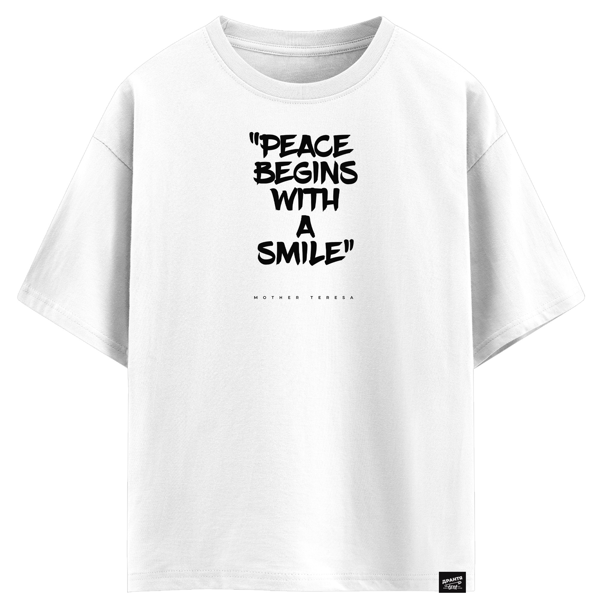 Mother Teresa - Peace begins with a smile (оверсайз футболка)