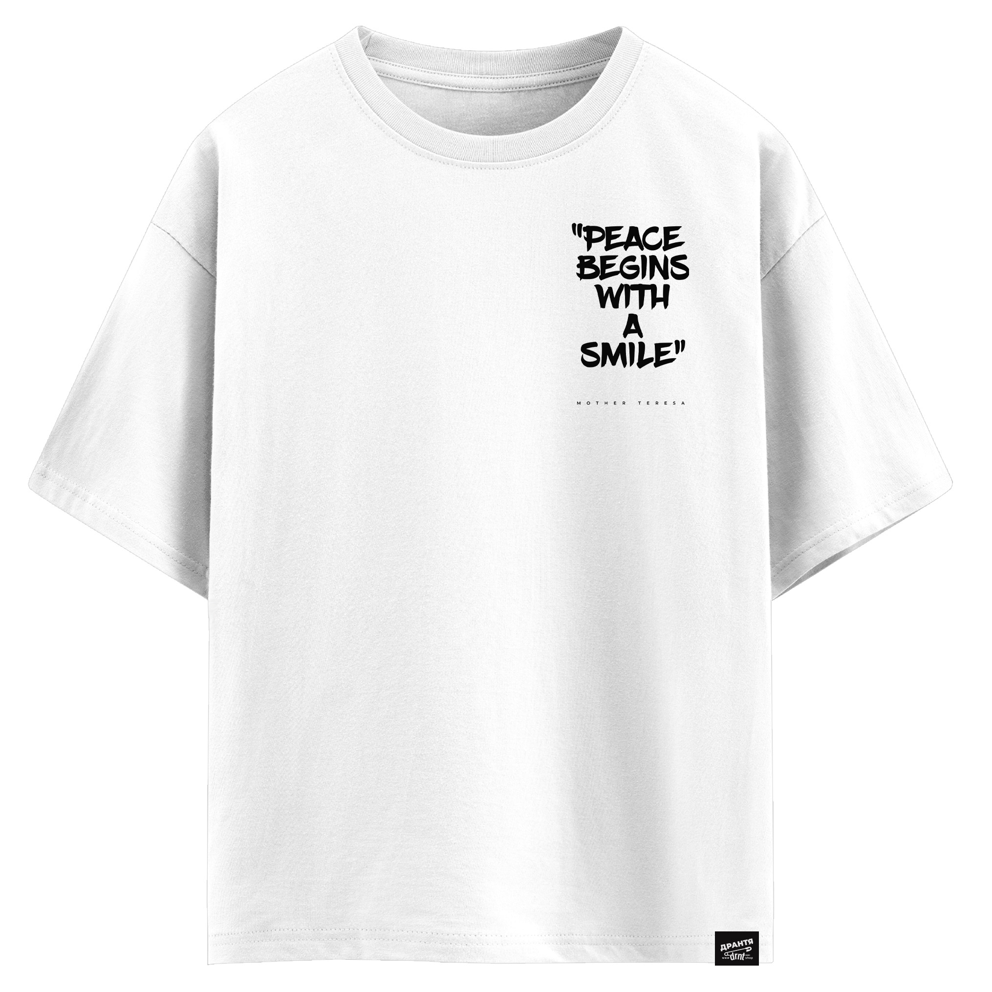 Mother Teresa - Peace begins with a smile (оверсайз футболка)