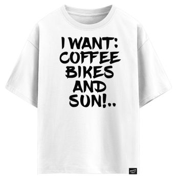 I want coffee bikes and sun (оверсайз футболка)