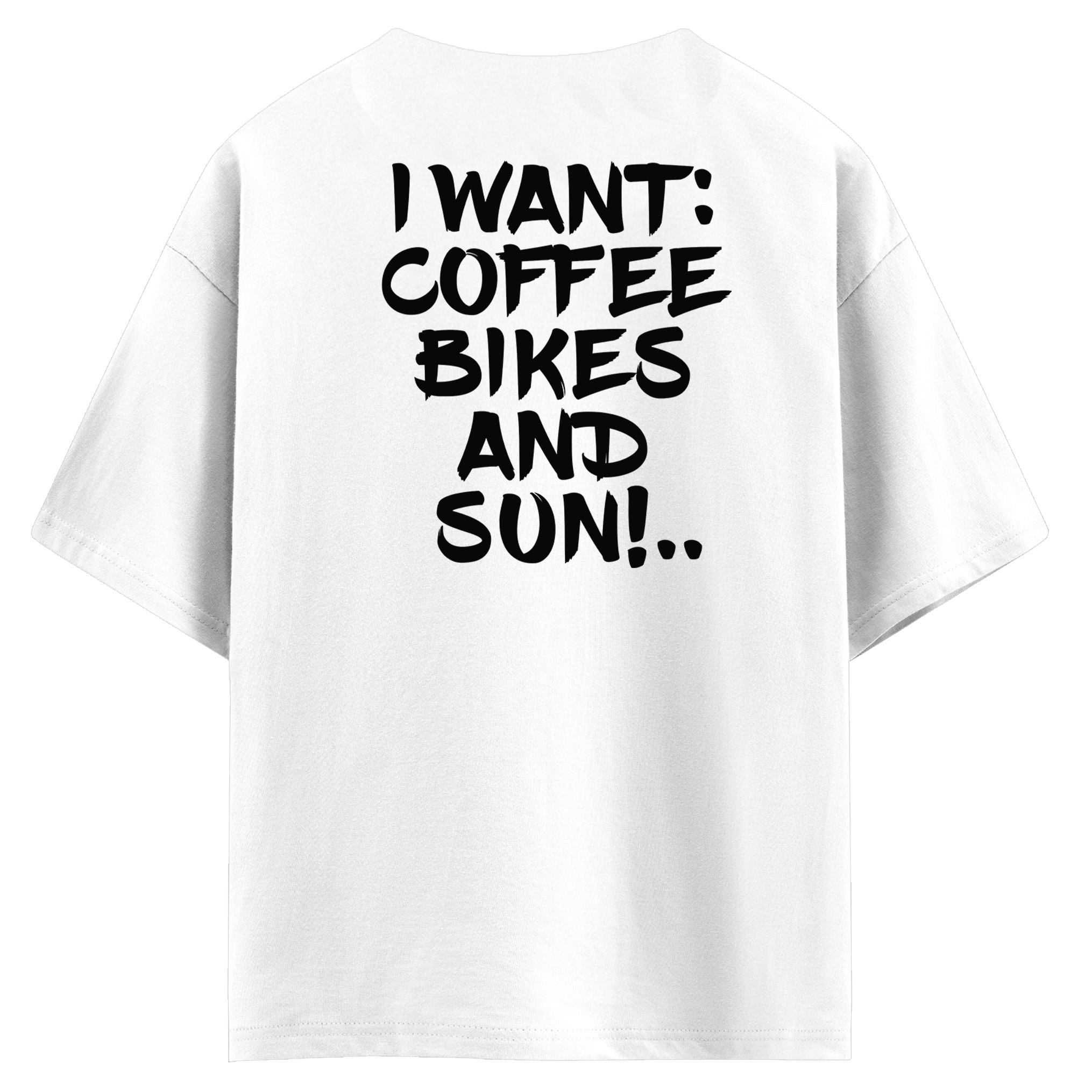 I want coffee bikes and sun (оверсайз футболка)