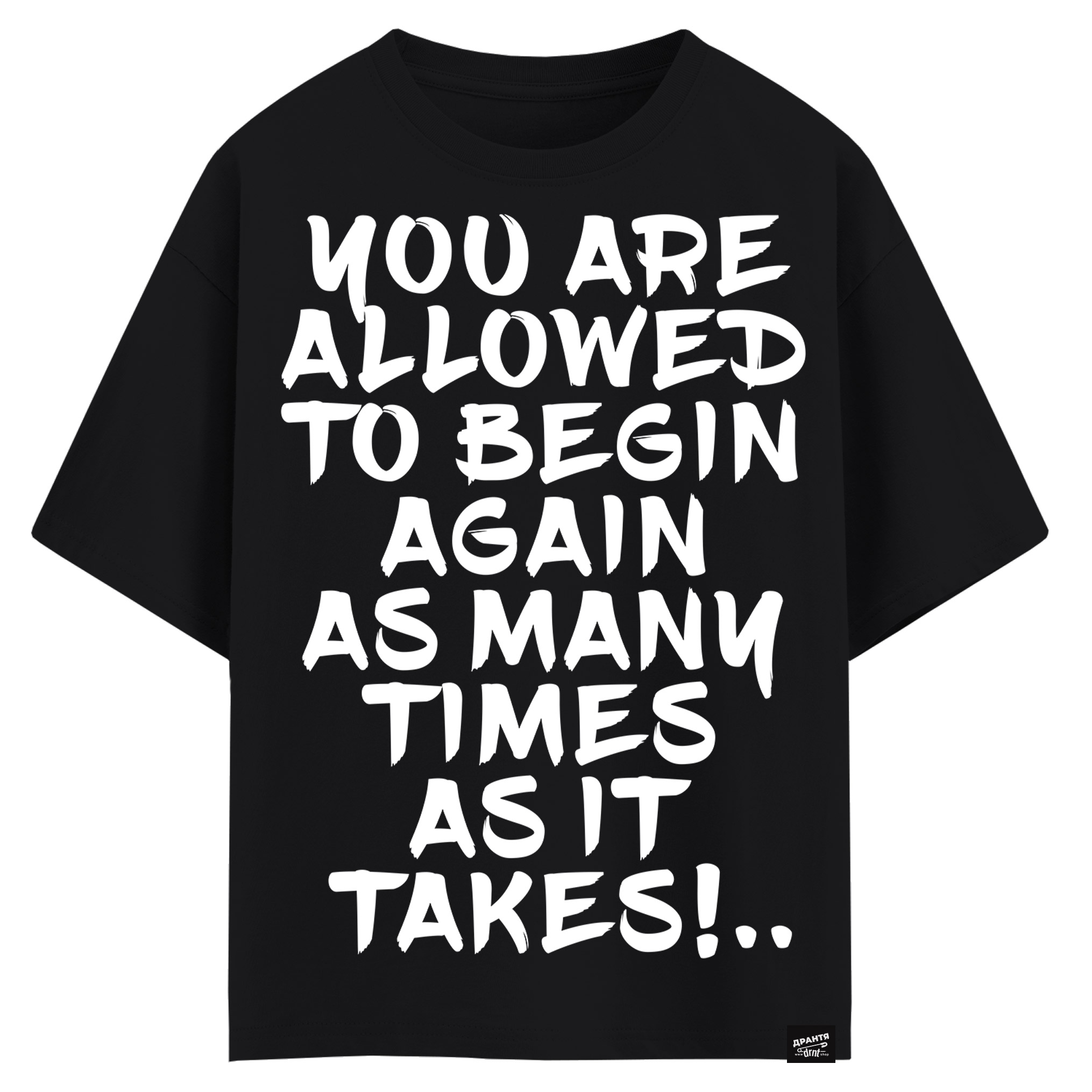 You are allowed to begin again as many times as it takes (оверсайз футболка)